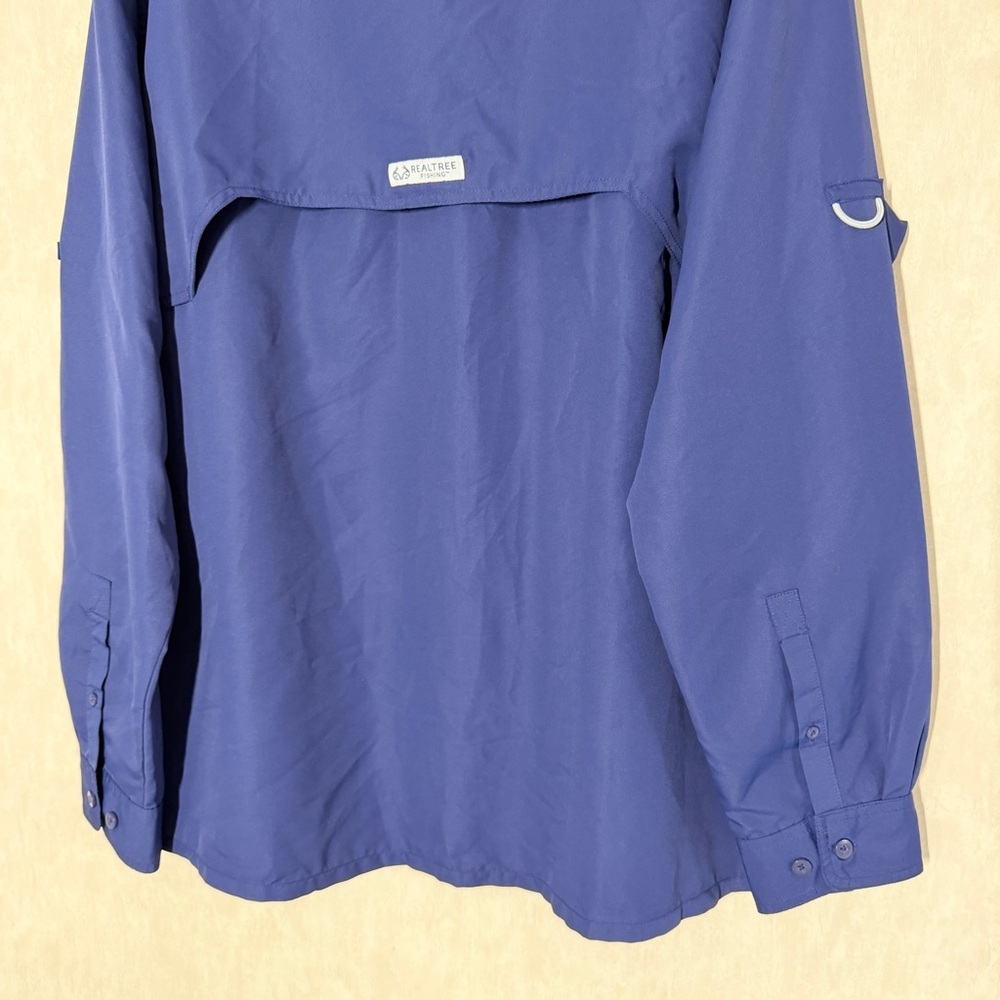 Realtree Men's Long Sleeve Fishing Guide Shirt Outdoor in Patriot Blue XL - Picture 6 of 10